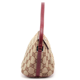 Gucci 07198 Beige Red GG Boat Pochette