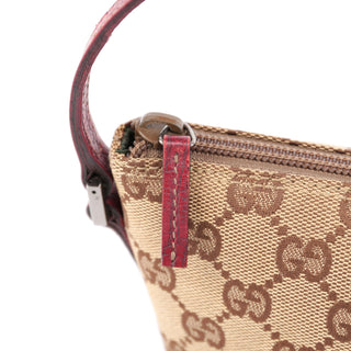 Gucci 07198 Beige Red GG Boat Pochette