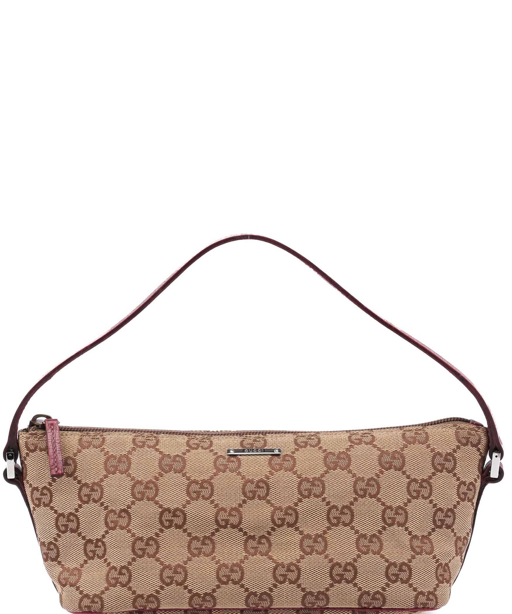 Gucci 07198 Beige Red GG Boat Pochette