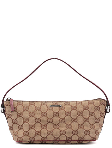 Gucci 07198 Beige Red GG Boat Pochette