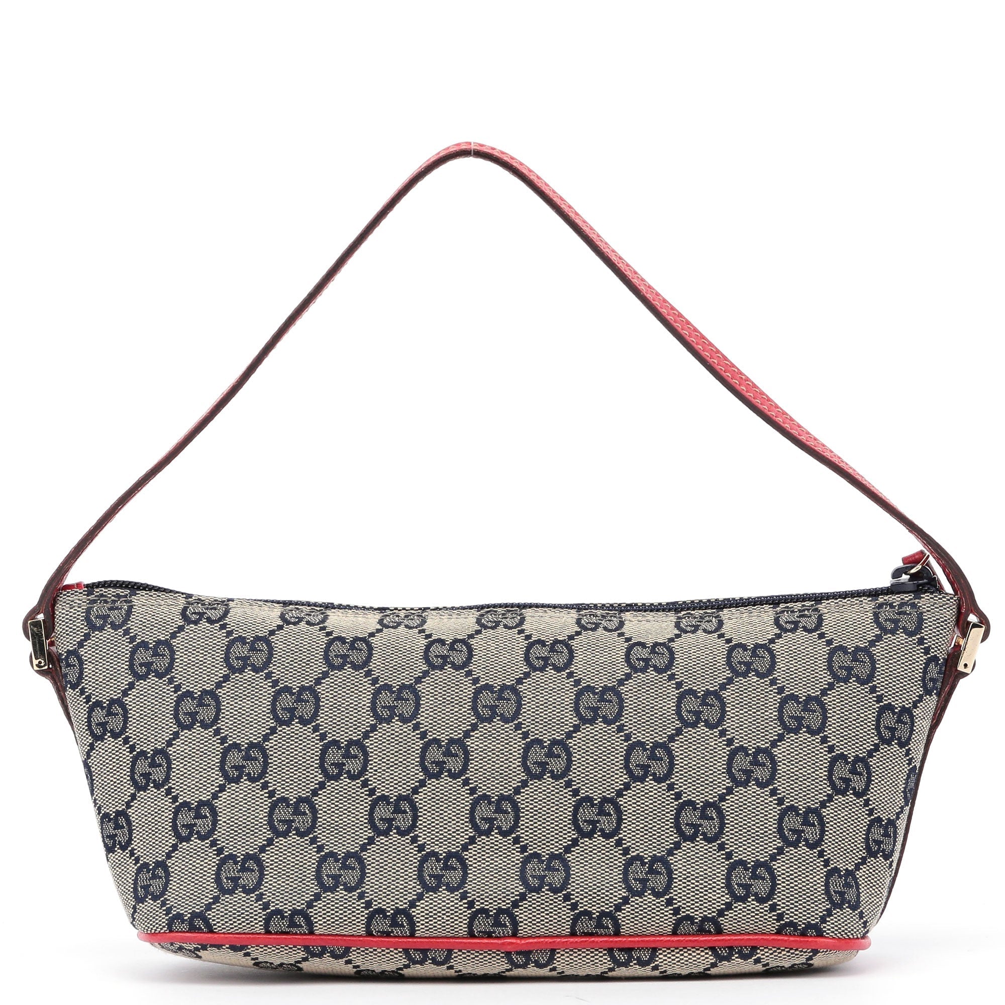 Gucci 07198 Beige Red GG Boat Pochette