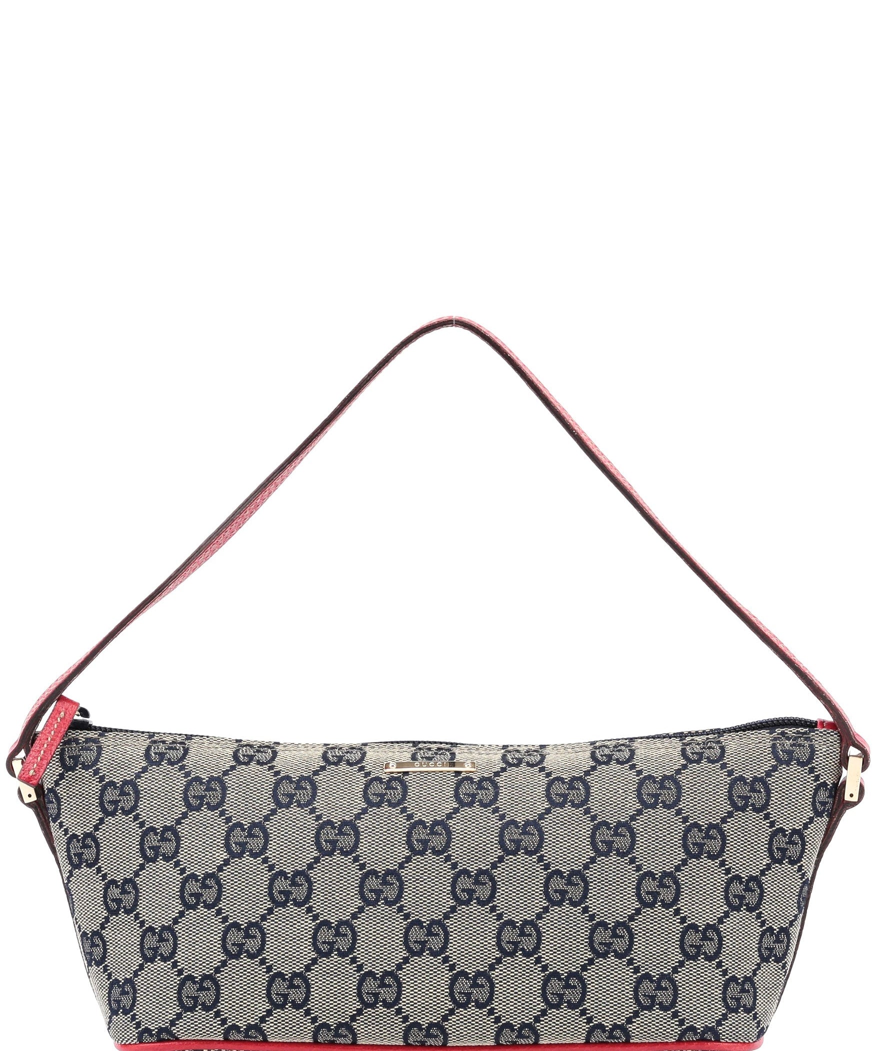 Gucci 07198 Beige Red GG Boat Pochette