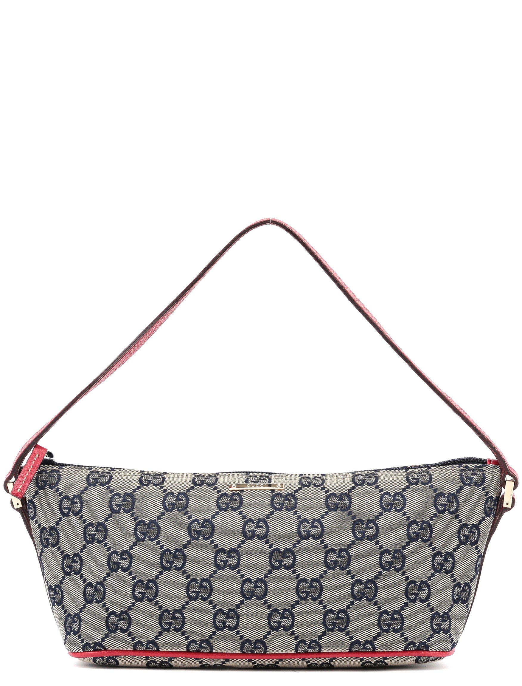 Gucci 07198 Beige Red GG Boat Pochette