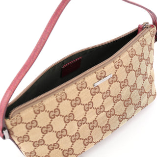 Gucci 07198 Beige Red GG Boat Pochette