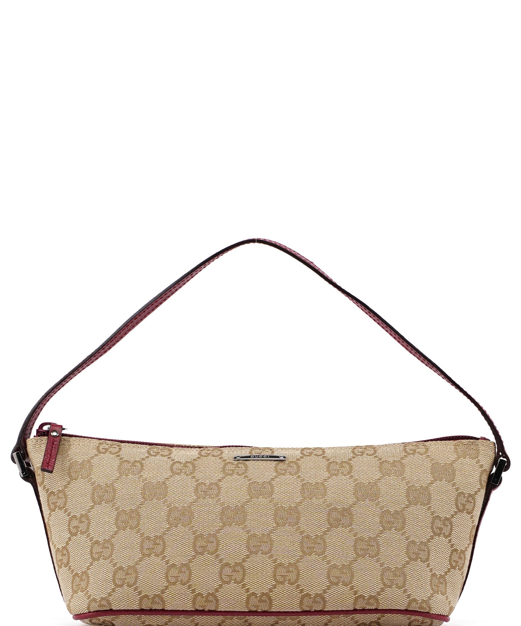 Gucci 07198 Beige Red GG Boat Pochette