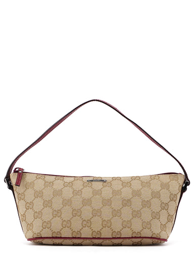 Gucci 07198 Beige Red GG Boat Pochette