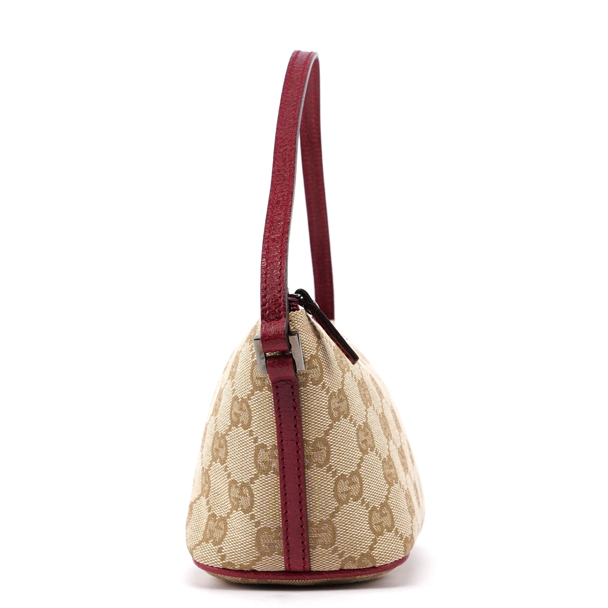 Gucci 07198 Beige Red GG Boat Pochette