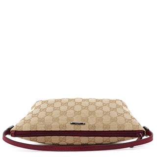 Gucci 07198 Beige Red GG Boat Pochette