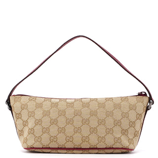 Gucci 07198 Beige Red GG Boat Pochette