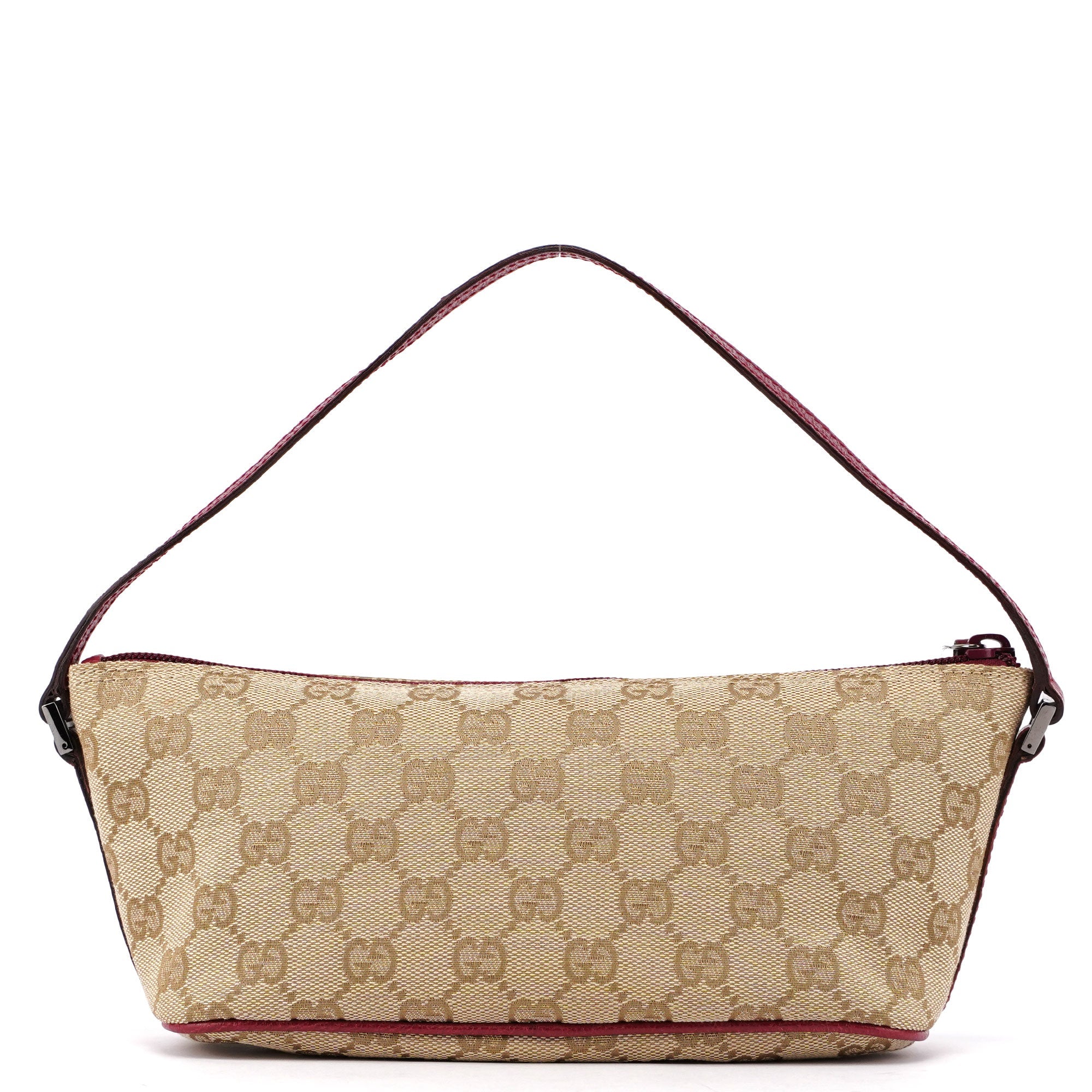 Gucci 07198 Beige Red GG Boat Pochette