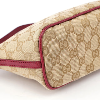 Gucci 07198 Beige Red GG Boat Pochette