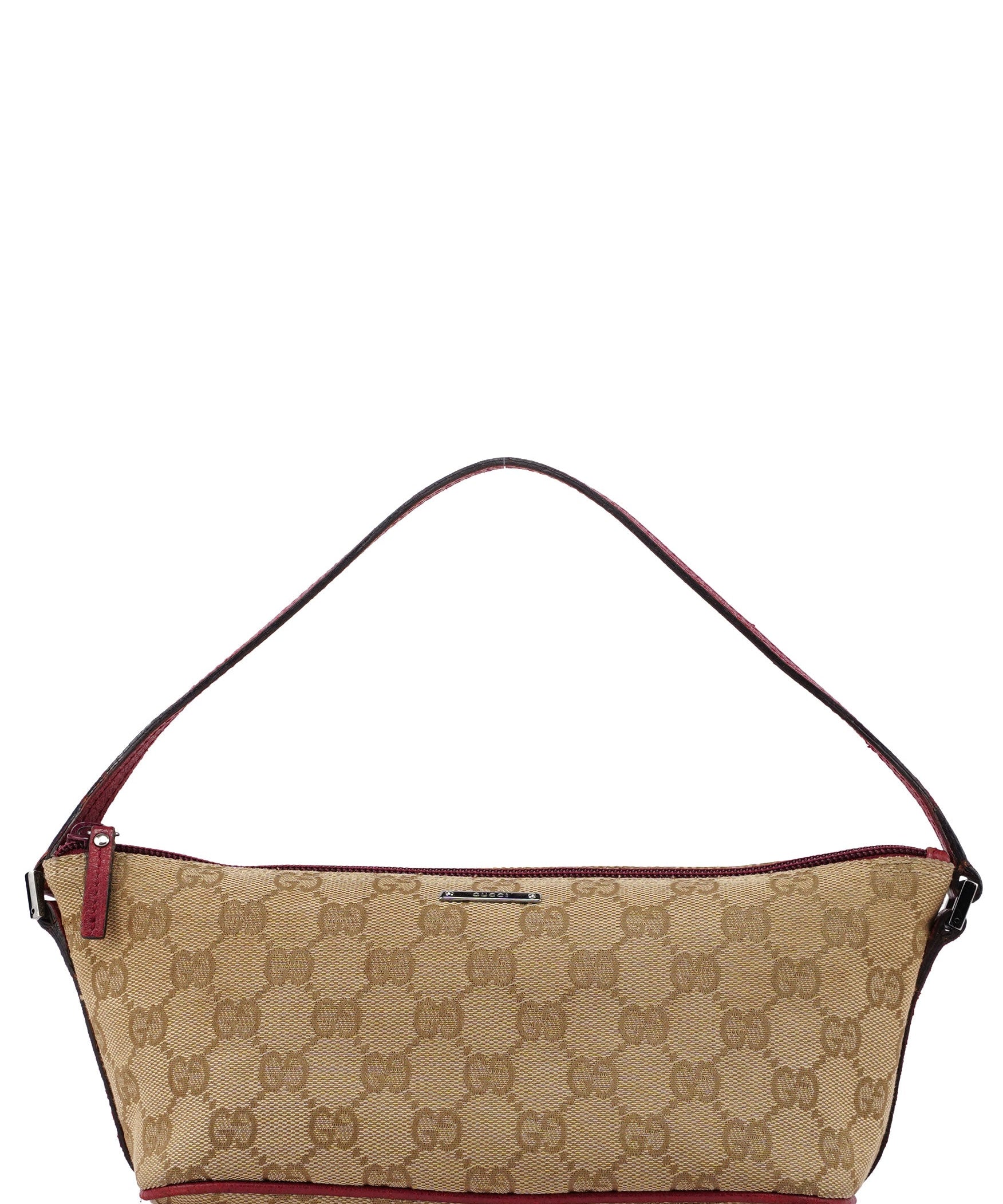 Gucci 07198 Beige Red GG Boat Pochette