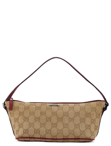 Gucci 07198 Beige Red GG Boat Pochette