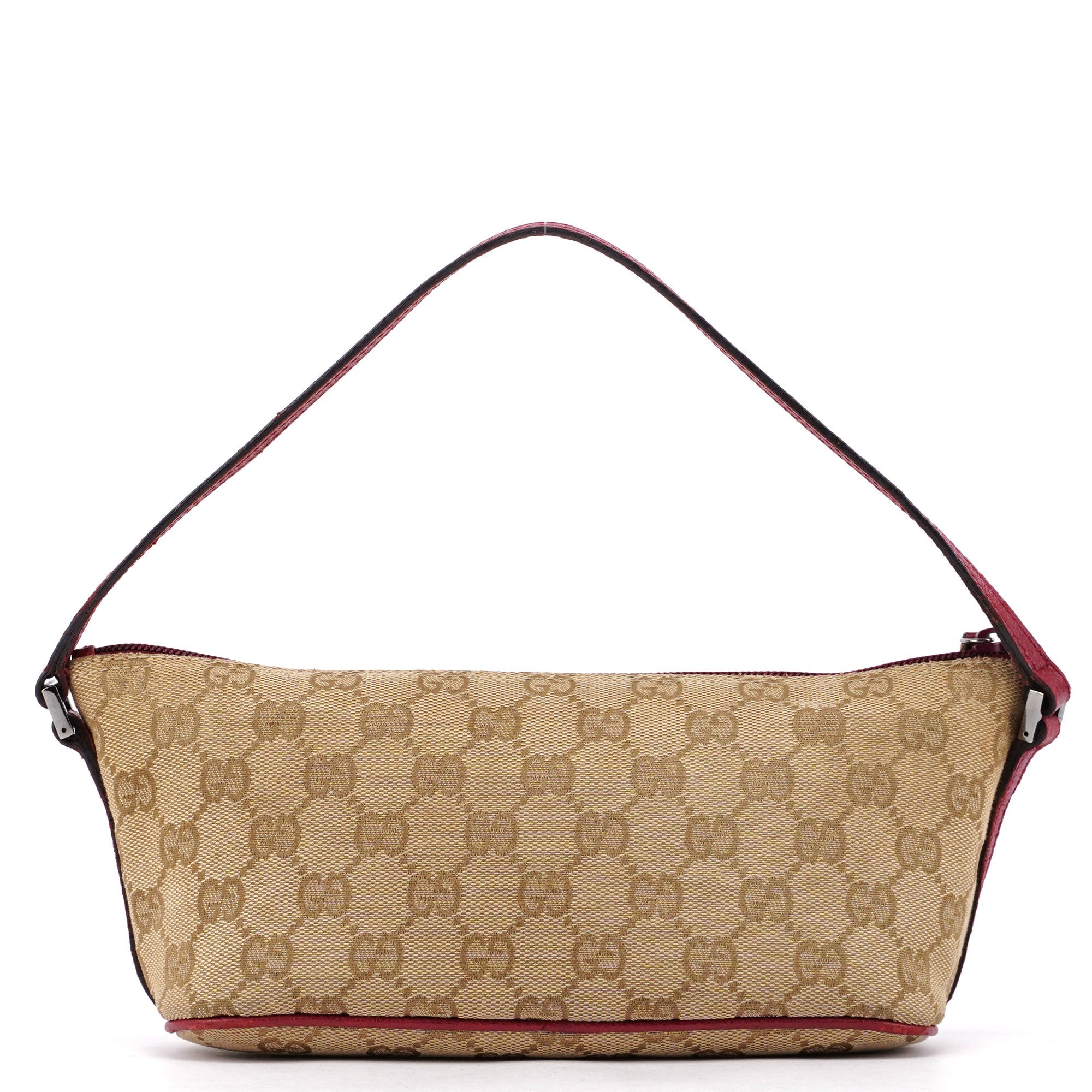 Gucci 07198 Beige Red GG Boat Pochette
