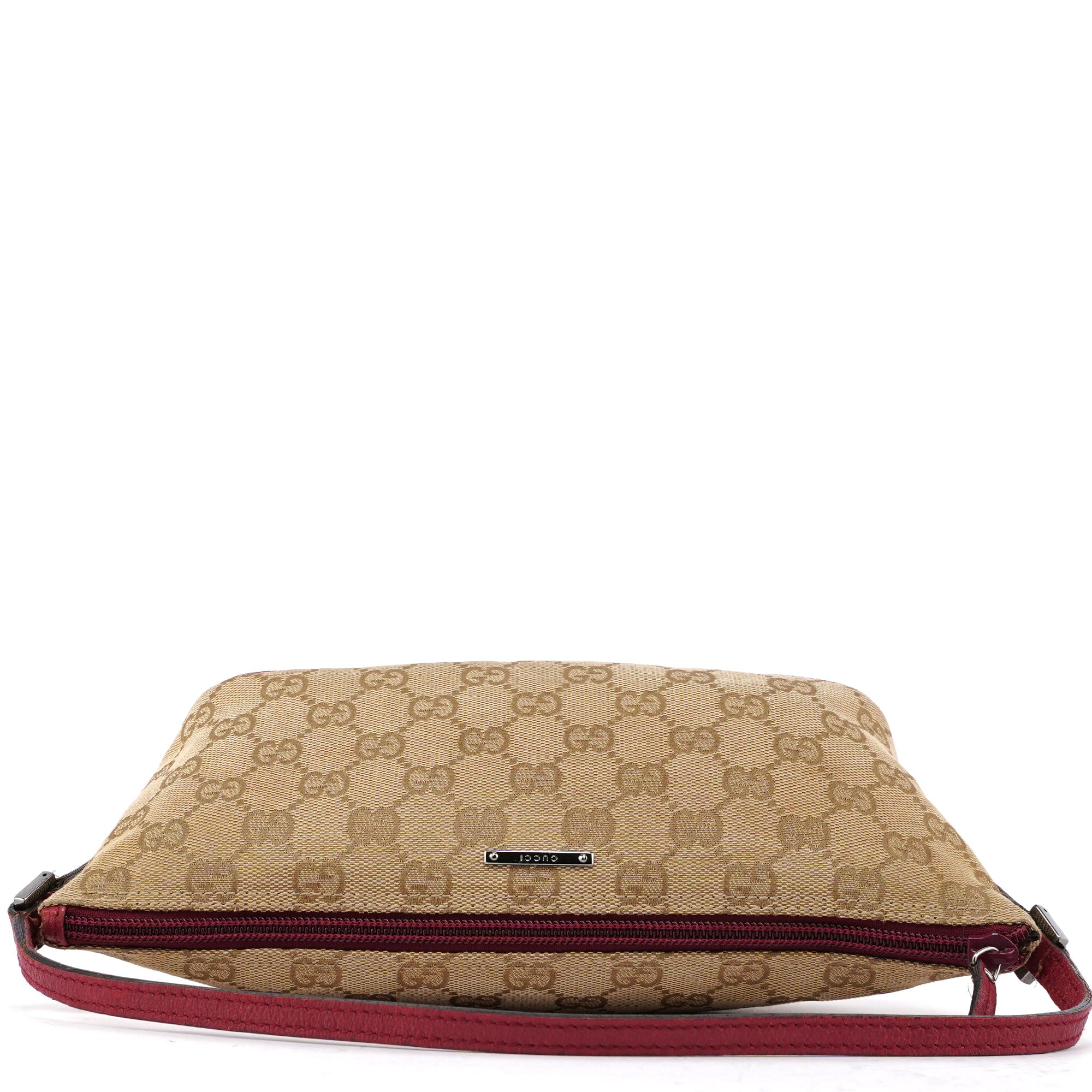 Gucci 07198 Beige Red GG Boat Pochette