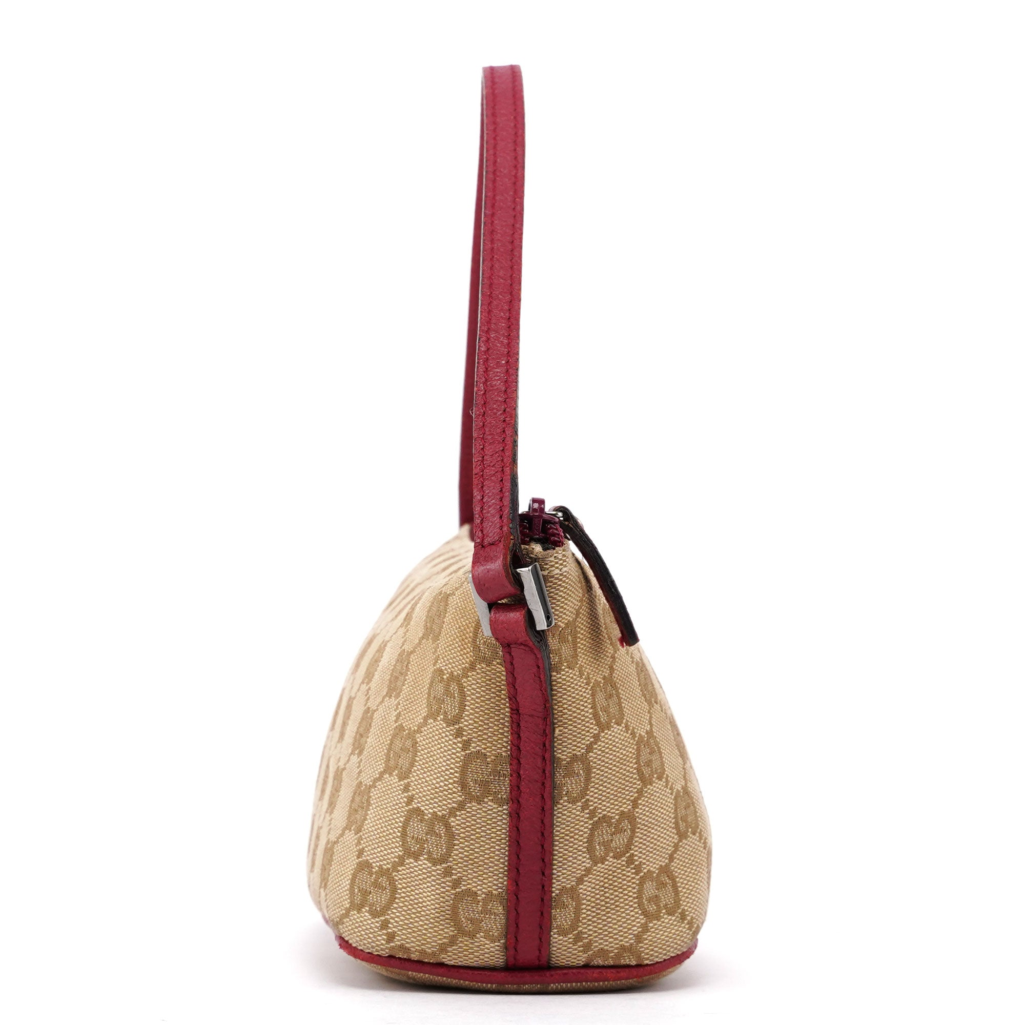 Gucci 07198 Beige Red GG Boat Pochette