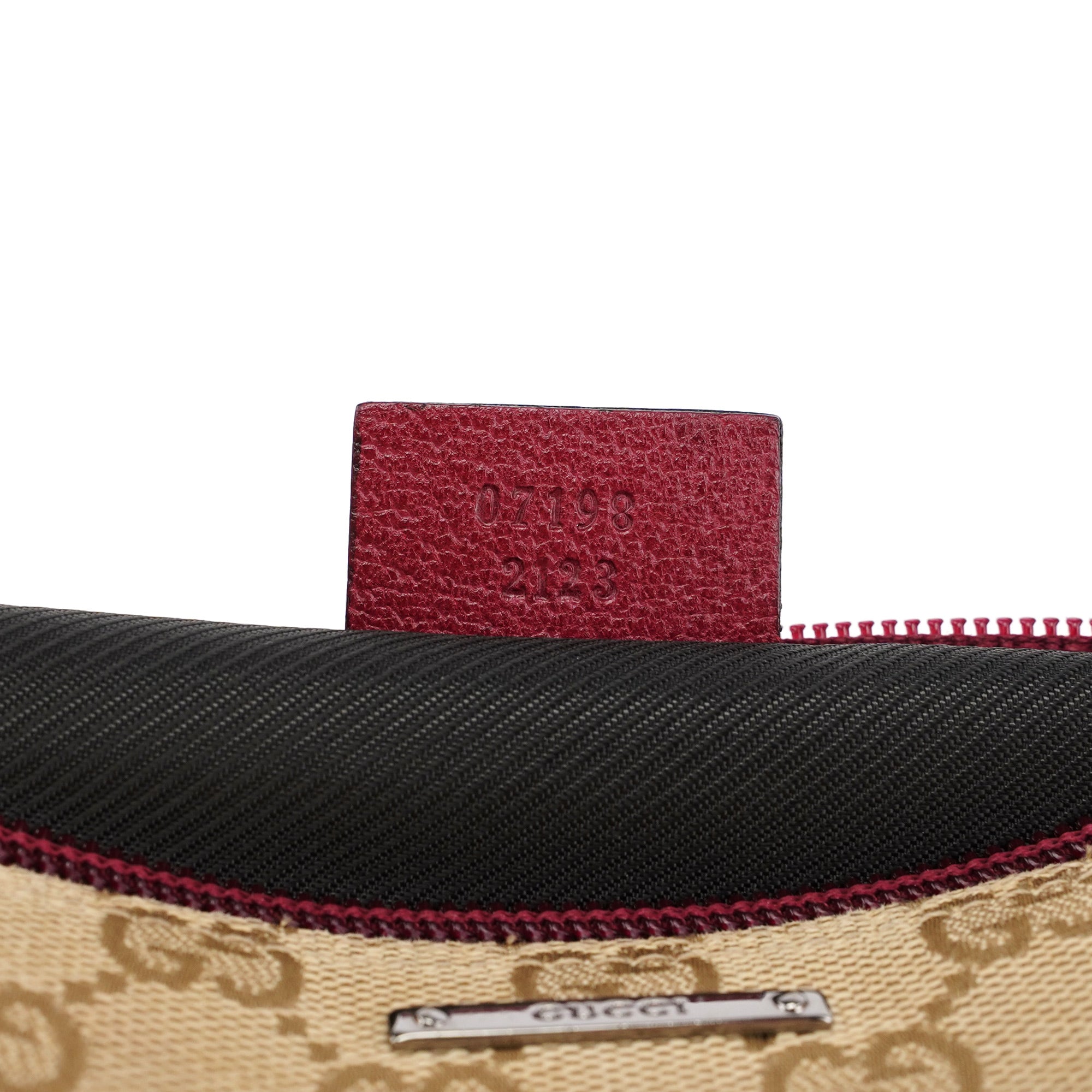 Gucci 07198 Beige Red GG Boat Pochette