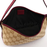Gucci 07198 Beige Red GG Boat Pochette