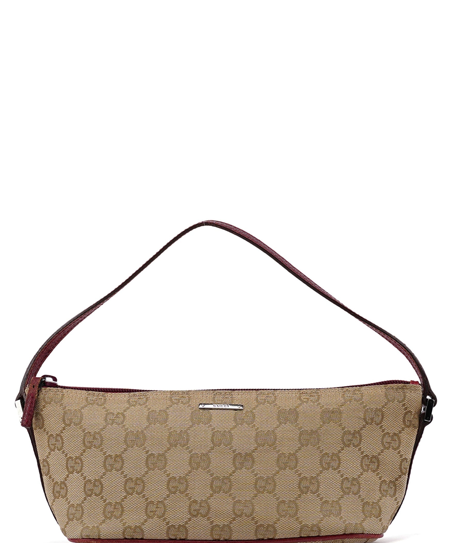 Gucci 07198 Beige Red GG Boat Pochette