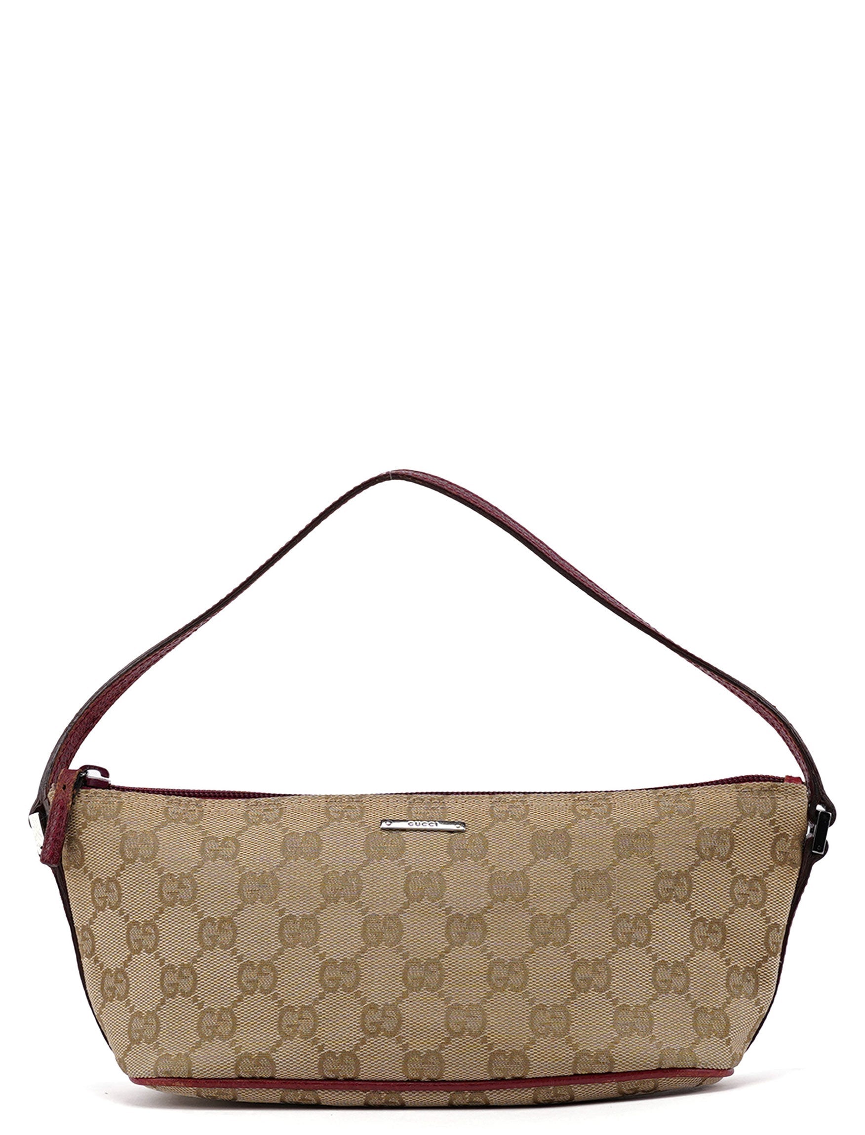 Gucci 07198 Beige Red GG Boat Pochette