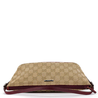 Gucci 07198 Beige Red GG Boat Pochette