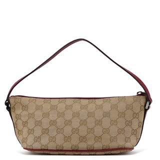 Gucci 07198 Beige Red GG Boat Pochette