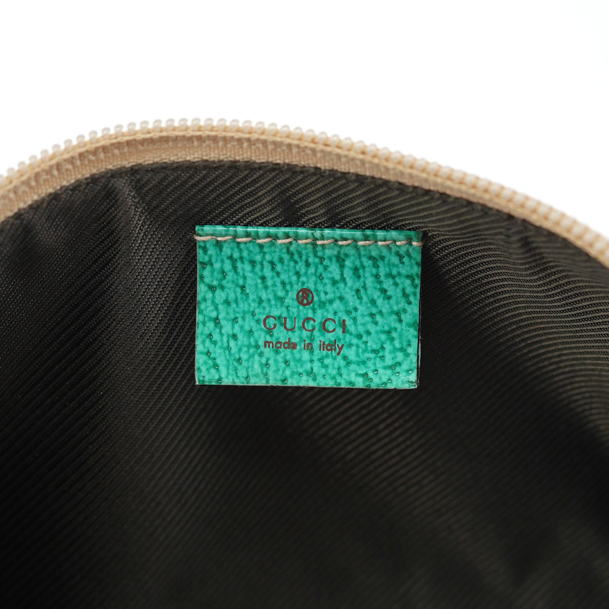 Gucci 07198 Beige Turquoise GG Boat Pochette