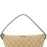 Gucci 07198 Beige Turquoise GG Boat Pochette