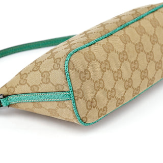Gucci 07198 Beige Turquoise GG Boat Pochette