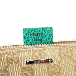 Gucci 07198 Beige Turquoise GG Boat Pochette