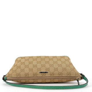 Gucci 07198 Beige Turquoise GG Boat Pochette