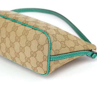 Gucci 07198 Beige Turquoise GG Boat Pochette