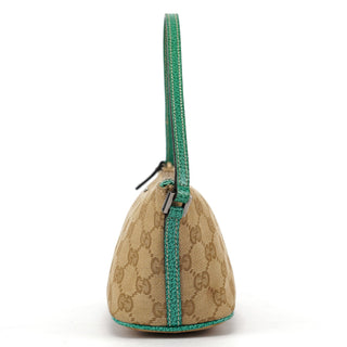 Gucci 07198 Beige Turquoise GG Boat Pochette