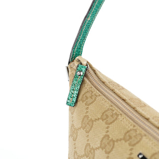 Gucci 07198 Beige Turquoise GG Boat Pochette