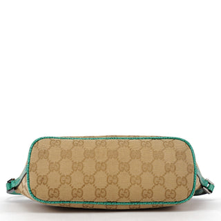 Gucci 07198 Beige Turquoise GG Boat Pochette