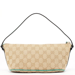 Gucci 07198 Beige Turquoise GG Boat Pochette