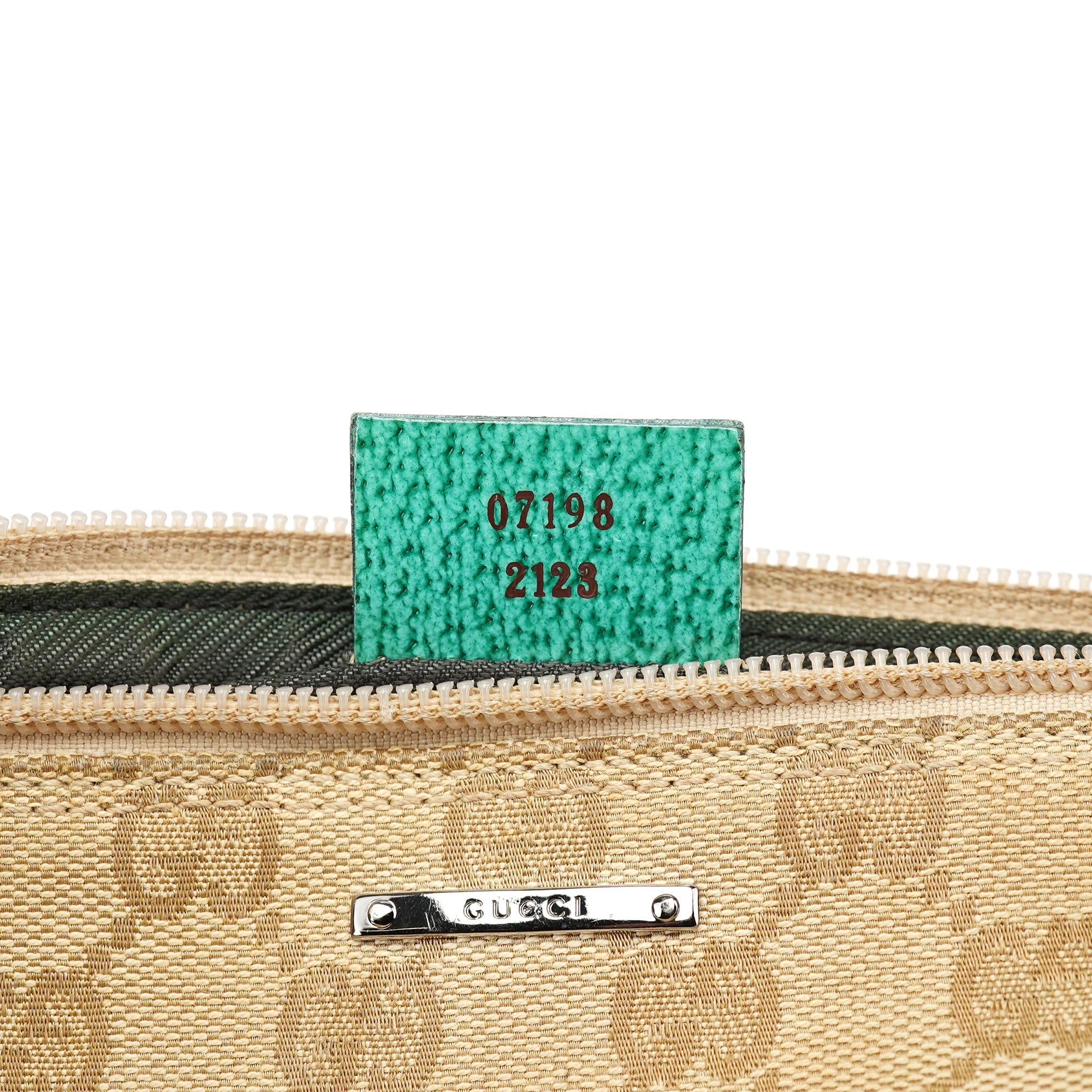 Gucci 07198 Beige Turquoise GG Boat Pochette