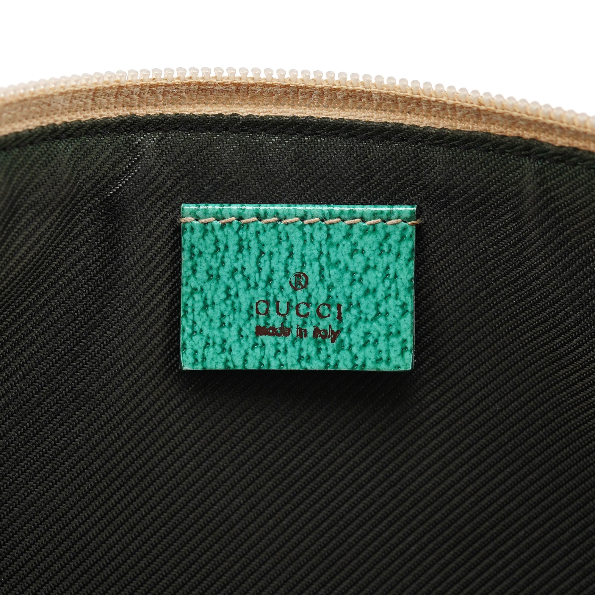 Gucci 07198 Beige Turquoise GG Boat Pochette