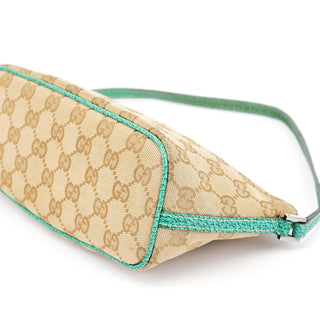 Gucci 07198 Beige Turquoise GG Boat Pochette