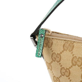Gucci 07198 Beige Turquoise GG Boat Pochette