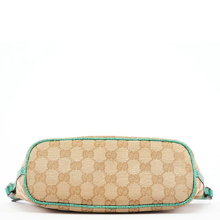 Gucci 07198 Beige Turquoise GG Boat Pochette