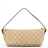 Gucci 07198 Beige Turquoise GG Boat Pochette