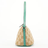 Gucci 07198 Beige Turquoise GG Boat Pochette