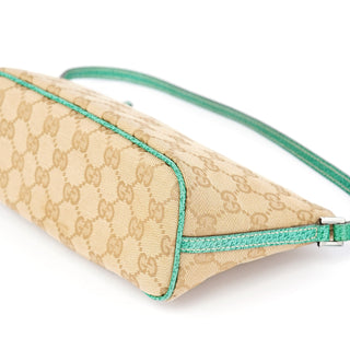 Gucci 07198 Beige Turquoise GG Boat Pochette