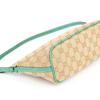 Gucci 07198 Beige Turquoise GG Boat Pochette
