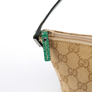 Gucci 07198 Beige Turquoise GG Boat Pochette