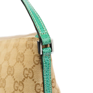 Gucci 07198 Beige Turquoise GG Boat Pochette