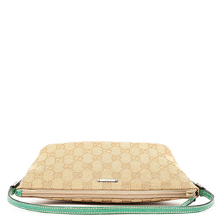 Gucci 07198 Beige Turquoise GG Boat Pochette