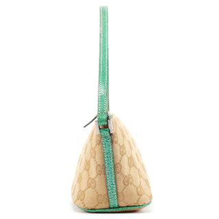 Gucci 07198 Beige Turquoise GG Boat Pochette