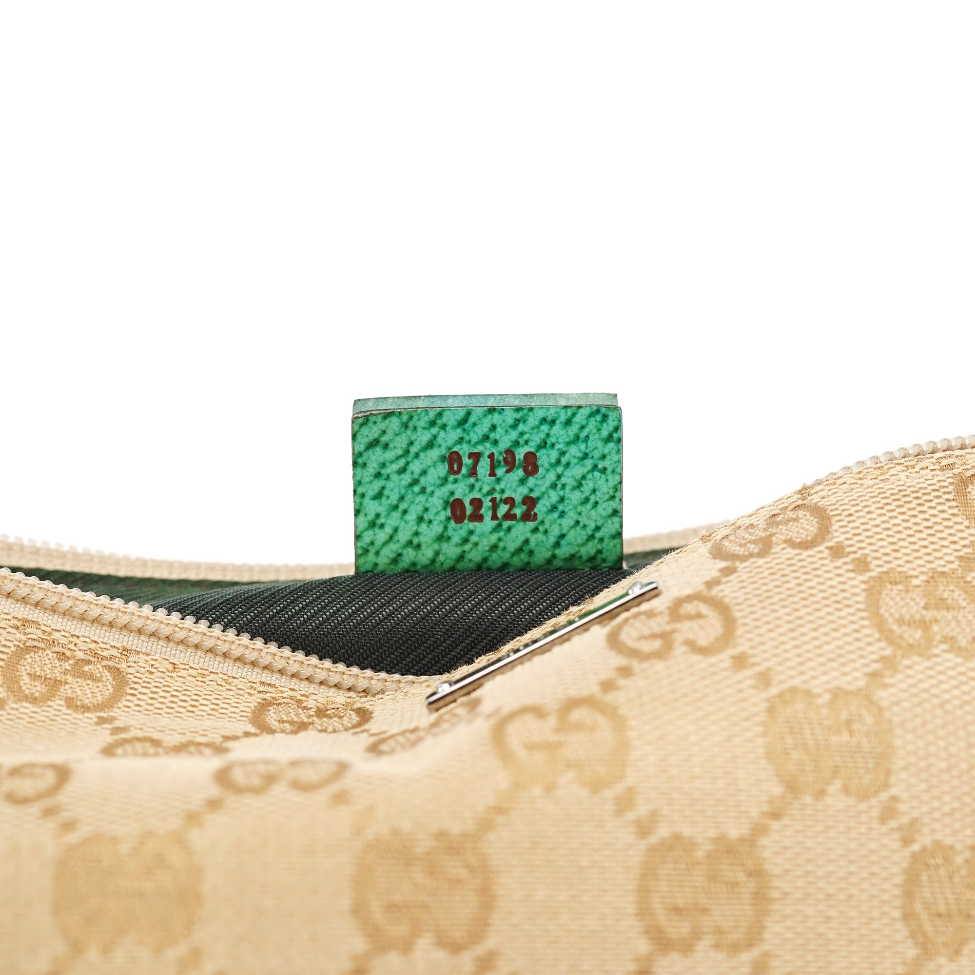 Gucci 07198 Beige Turquoise GG Boat Pochette